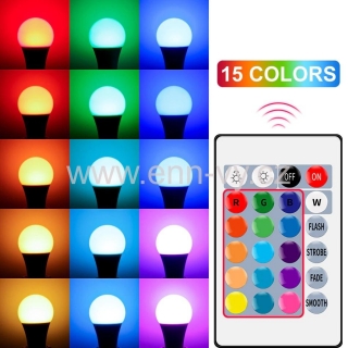 LED žárovka s dálkovým ovládáním RGB-White-5W + E27